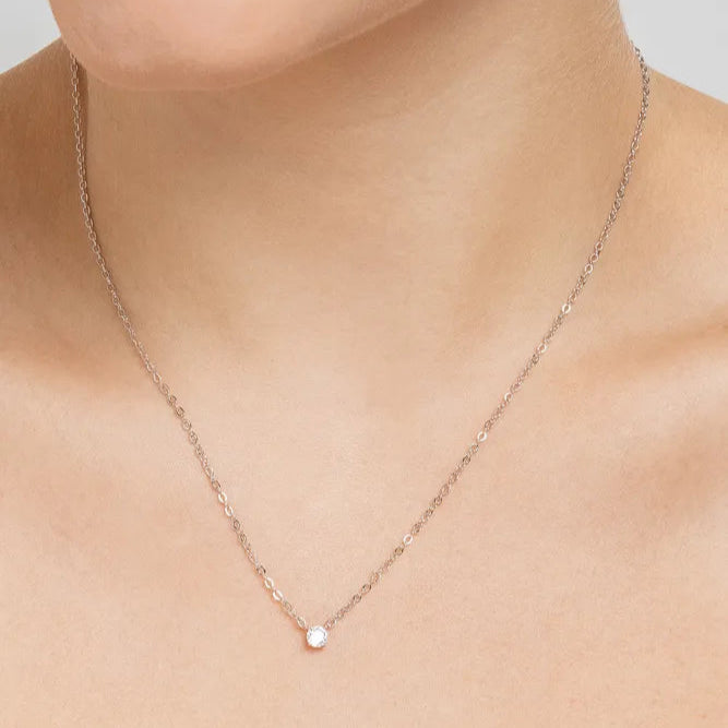Colar Malu - 4mm, Zircônia Branca - Alviane