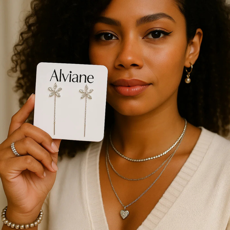 Brincos de Germanium em Prata 925 | Alviane