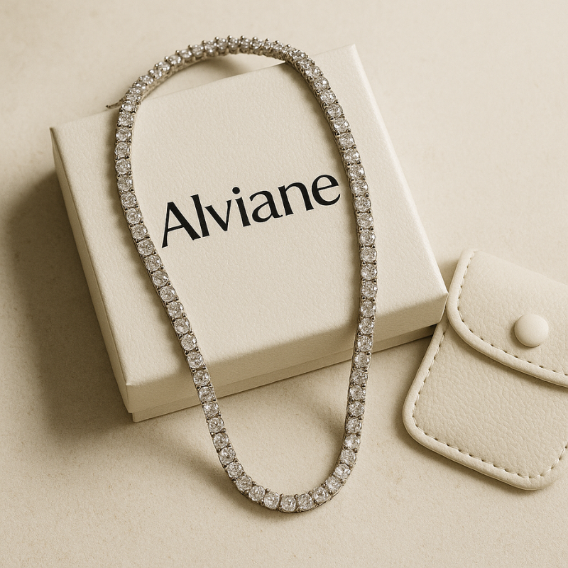 Colar Riviera Prata 925 +  Brinde Pulseira Riviera 4 Garras Prata 925 | Alviane