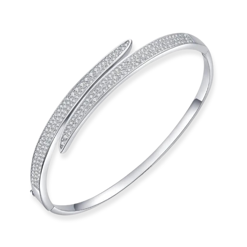 Bracelete com Zircônias em Ouro Branco 18k | Alviane