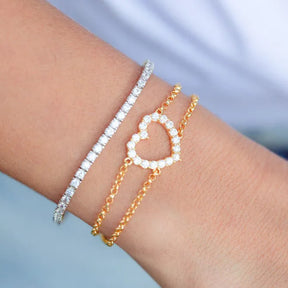 Pulseira Riviera 4 Garras Redonda 2mm com Zircônia Branca | Alviane