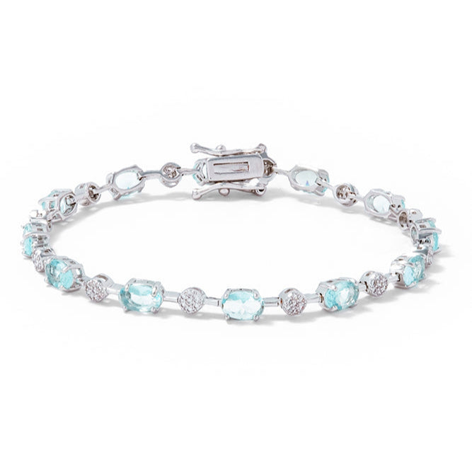 Pulseira Riviera Menorca com Aqua Marine 17cm | Alviane